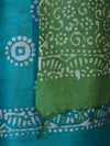 Pure Handloom Khadi Cotton Hand-Dyed Batik Pattern Salwar Kameez Dupatta Set-Green (Dual Shade)