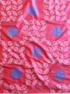 Handloom Block Printed Cotton Silk Salwar Kameez Dupatta Set-Red