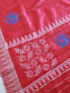 Handloom Block Printed Cotton Silk Salwar Kameez Dupatta Set-Red