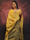 Pure Handloom Khadi Cotton Madhubani Print Salwar Kameez Dupatta Set-Yellow