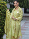 Banarasee Salwar Kameez Semi Katan Silk Fabric With Zari Work-Light Green