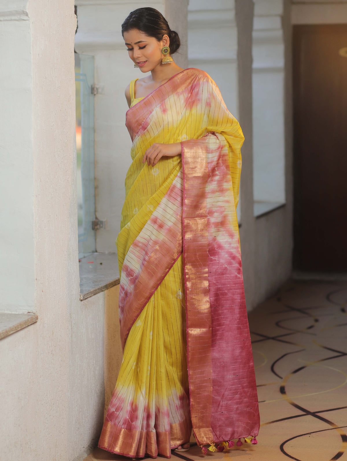 Bandhani Printed Cotton Lehenga & Blouse With Dupatta