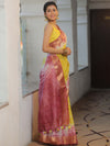 Bhagalpur Cotton Silk Ghichha Work Hand-Dyed Shibori Pattern Saree-Multicolor