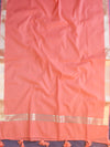 Banarasee Cotton Silk Zari Work Salwar Kameez Fabric With Plain Dupatta-Peach