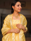 Banarasee Salwar Kameez Semi Katan Silk Fabric With Zari Work-Yellow