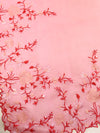 Banarasee Pure Organza Silk Dual Color Saree With Floral Resham Embroidery-Cream & Pink