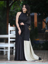 Banarasee Handloom Plain Cotton Silk Saree With Contrast Pallu-Black