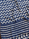Banarasee Handloom Modal Silk Block Print Saree-Blue