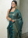 Banarasee Cotton Silk Zari Woven Salwar Kameez Dupatta Set-Green