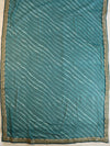 Banarasee Georgette Embroidered Lehariya Print Saree-Teal Blue