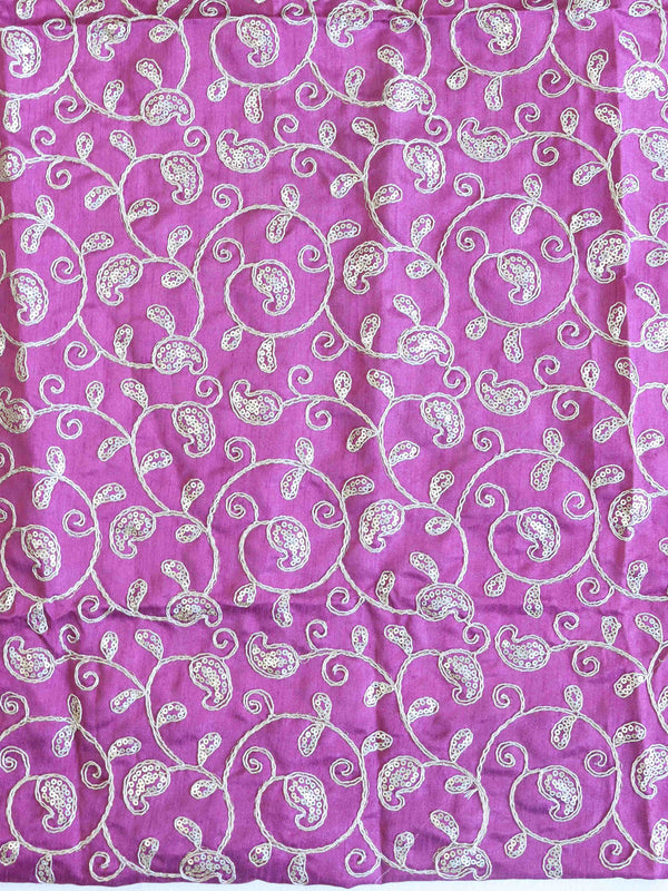 Banarasee Georgette Embroidered Lehariya Print Saree-Purple