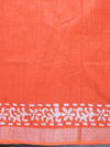 Bhagalpur Handloom Pure Linen Cotton Batik Pattern Saree-Orange