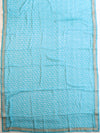 Banarasee Georgette Embroidered Chunari Print Saree-Blue