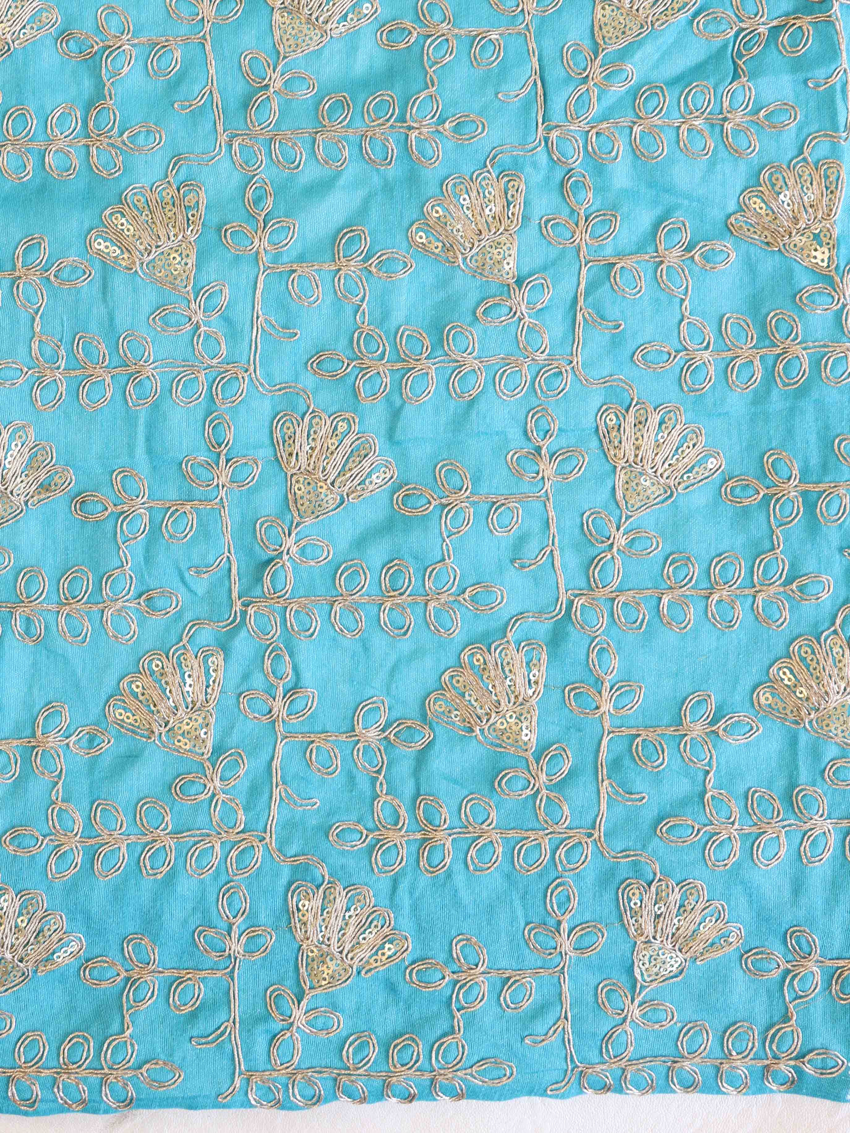 Banarasee Georgette Embroidered Chunari Print Saree-Blue