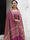 Banarasee Cotton Silk Zari Woven Salwar Kameez Dupatta Set-Magenta