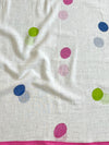 Handloom Mul Cotton Polka Dot Saree-White