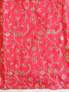 Banarasee Georgette Embroidered Lehariya Print Saree-Pink