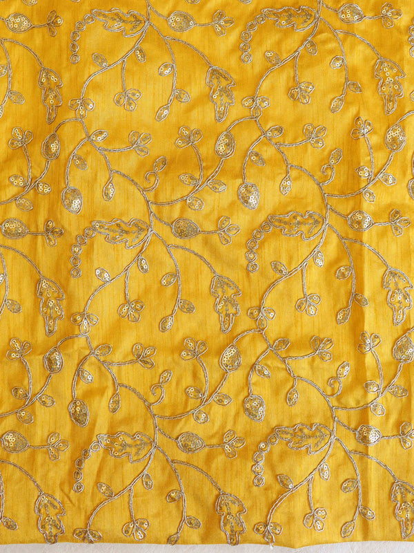 Banarasee Georgette Embroidered Lehariya Print Saree-Yellow