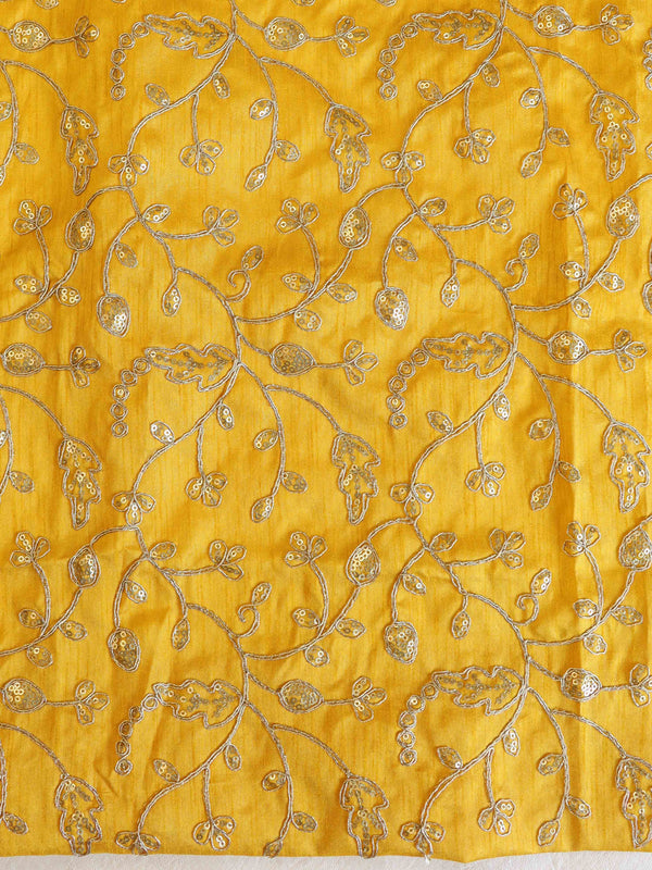 Banarasee Georgette Embroidered Lehariya Print Saree-Yellow