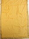 Banarasee Georgette Embroidered Chunari Print Saree-Mustard Yellow
