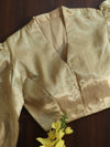 Banarasee Tissue Silk Fabric Blouse-Gold