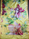 Banarasee Pure Tussar Silk Saree With Digital Print & Zari Border-Yellow