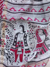 Bhagalpur Cotton Silk Ghichha Work Saree With Madhubani Print-Magenta