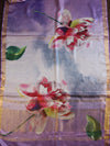 Banarasee Pure Tussar Silk Saree With Digital Print & Zari Border-Purple