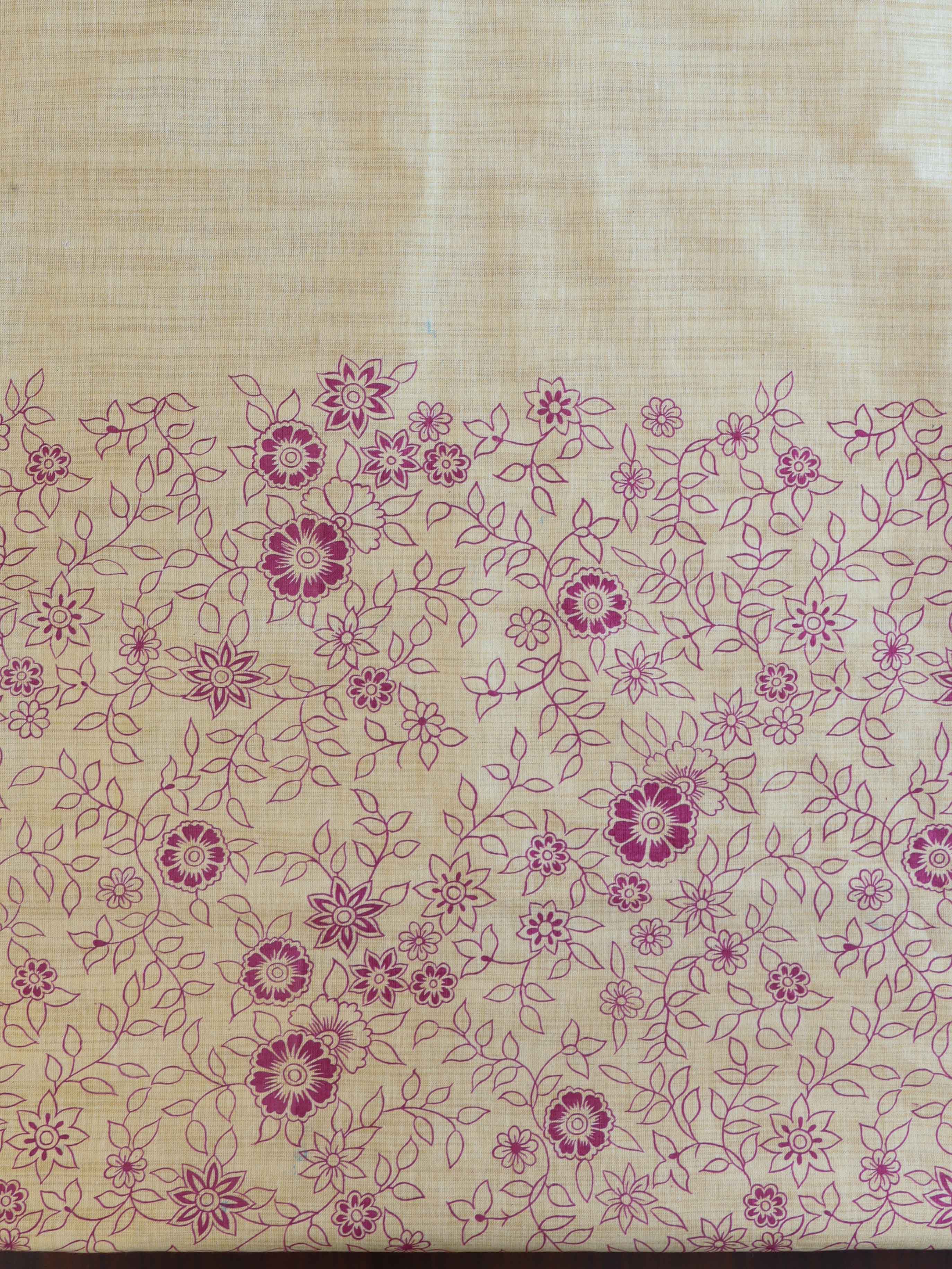 Handloom Block Printed Khadi Cotton Salwar Kameez Dupatta Set-Beige