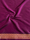 Banarasee Handwoven Semi-Katan Tanchoi Weaving Floral Border Saree-Wine