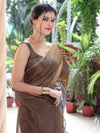 Banarasee Linen Tissue Metallic Shine Saree-Grey & Gold