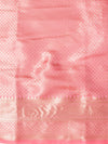 Banarasee Handwoven Tissue Saree With Silver Zari Stripes Design & Broder-Pink