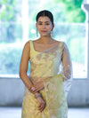 Banarasee Dual Color Organza Saree With Zari Jaal Design-Yellow (Dual Tone)