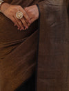 Banarasee Linen Tissue Metallic Shine Saree-Gold & Black