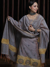 Banarasee Cotton Silk Salwar Kameez Ghichha Work Fabric With Embroidery Work-Grey