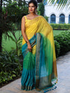 Banarasee Handloom Pure Linen Shine Saree-Multicolor
