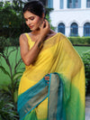 Banarasee Handloom Pure Linen Shine Saree-Multicolor