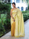 Banarasee Pure Linen Shine Saree-Yellow (Dual Tone)