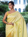 Banarasee Pure Linen Shine Saree-Yellow (Dual Tone)