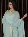 Banarasee Chanderi Cotton Zari Buti Salwar Kameez With Dupatta-Green