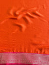 Banarasee Chiffon Blend Saree Chunri Print Zari Border & Silk Blouse-Pink