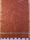 Banarasee Art Silk Dupatta With Hand-Embroidered Motifs-Brown