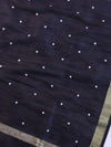 Banarasee Art Silk Dupatta With Hand-Embroidered Motifs-Black