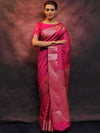 Banarasee Handwoven Semi Silk Saree With Zari Work-Pink