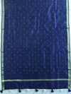 Banarasee Art Silk Dupatta With Hand-Embroidered Motifs-Blue