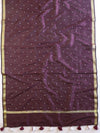 Banarasee Art Silk Dupatta With Hand-Embroidered Motifs-Violet