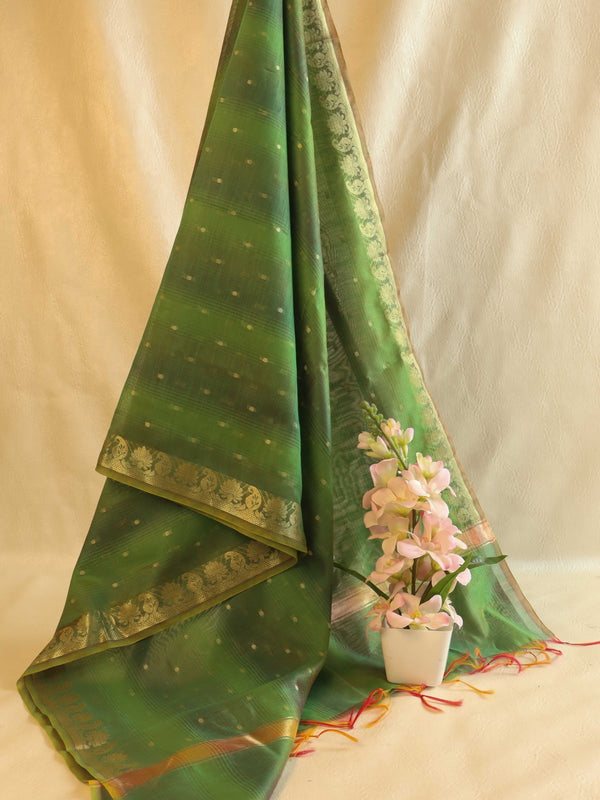 Banarasee Art Silk Buti Design Dupatta-Green