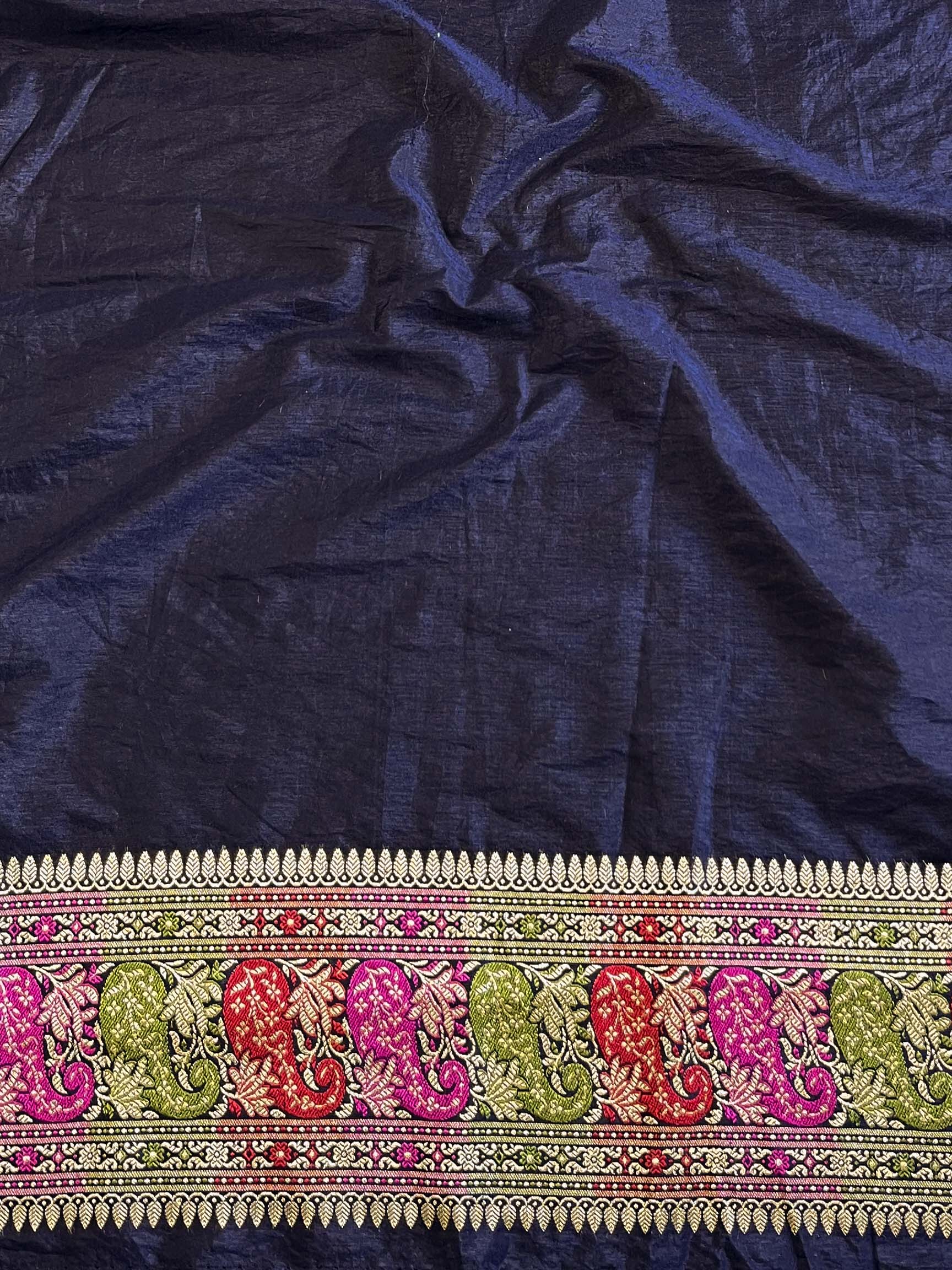 Banarasee Faux Georgette Saree With Resham Work-Blue