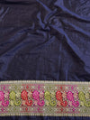 Banarasee Faux Georgette Saree With Resham Work-Blue