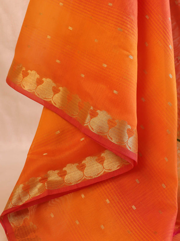 Banarasee Art Silk Buti Design Dupatta-Orange